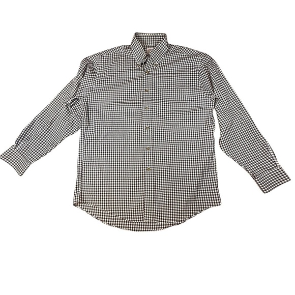 Brooks Brothers Other - Brooks Brothers Men's Medium Plaid Flannel Button-Up Shirt Brown/white